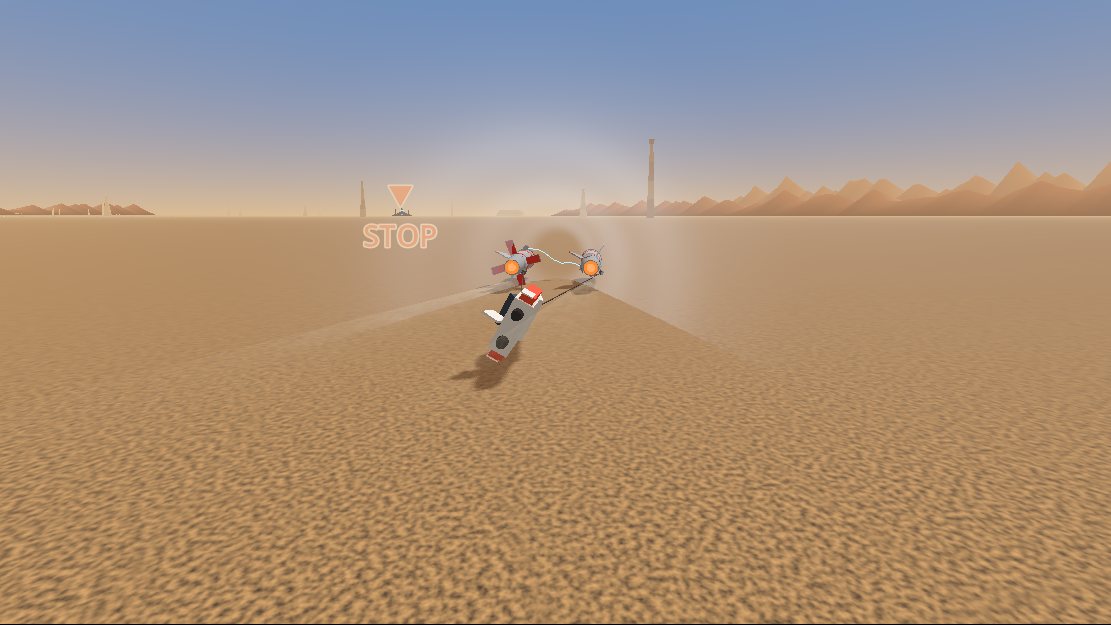 Phaethon's twin-engine racer banking across its desert test range